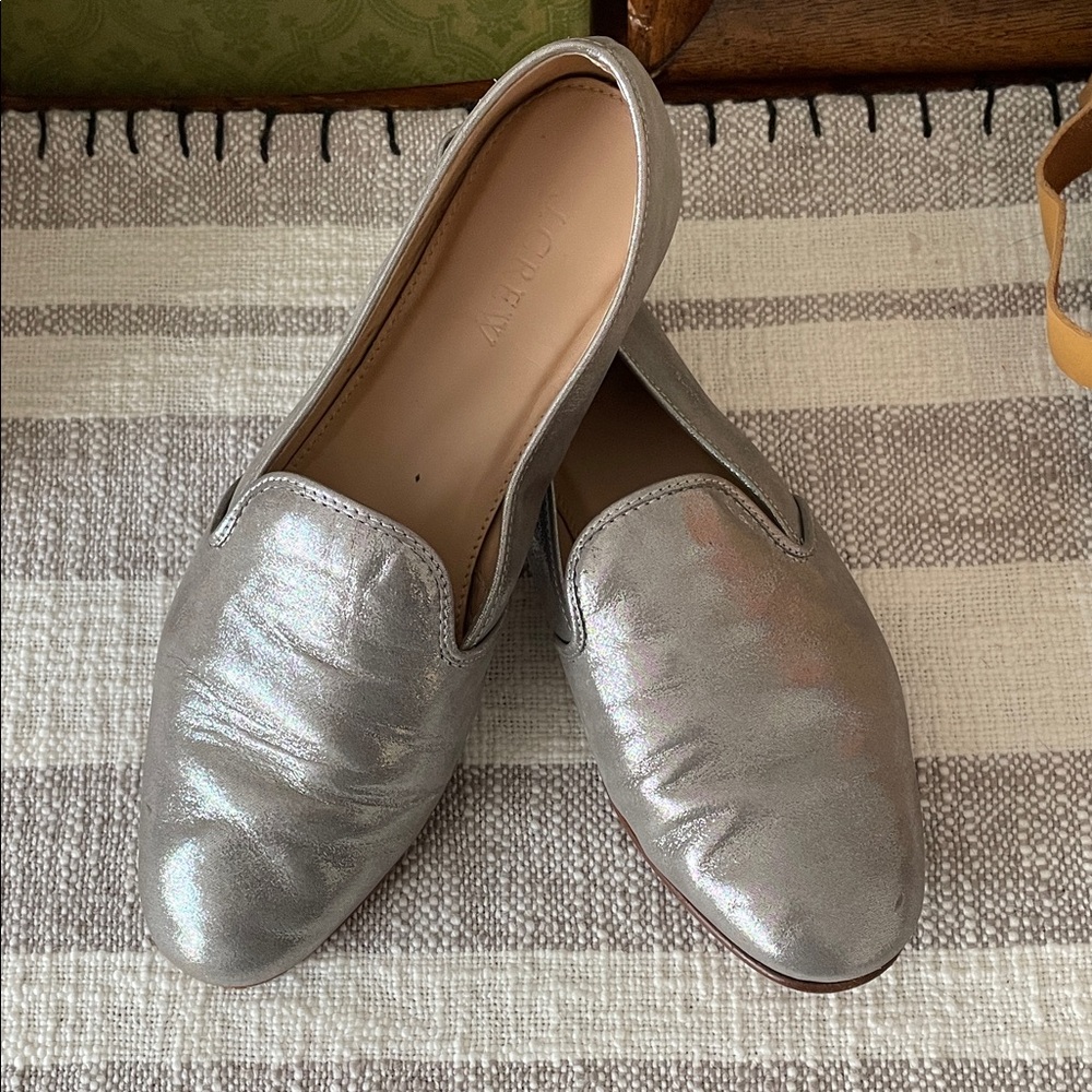 J. Crew Metallic Silver Women's Loafers